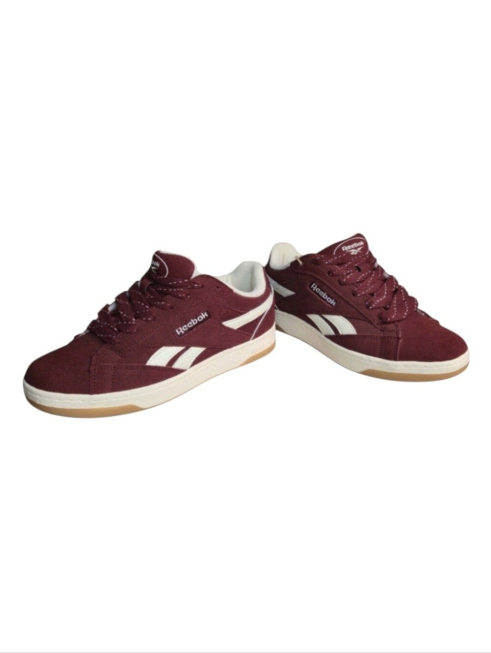Reebok Club Burgundy Fashion Sneakers on Burgandy Red/ White, Size 8 Men's New!!